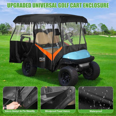 Universal Golf Cart Enclosure Extended Roof 4 Seater Explosion Proof Zipper Design