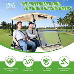 Golf Cart Seat Belts Kit – DOT Certified for EZGO TXT & Club Car DS 3-Point Retractable
