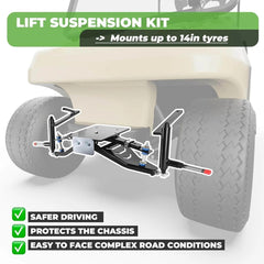 Golfwagen-Höherlegungssatz 6" Doppel-A-Arm für Club Car DS Elektro- oder Gasantrieb