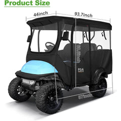 Universal Golf Cart Enclosure Extended Roof 4 Passenger