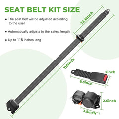 Golf Cart Seat Belts Kit – DOT Certified for EZGO TXT & Club Car DS 3-Point Retractable