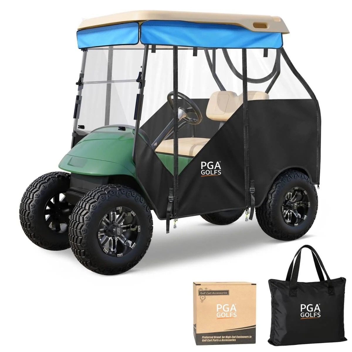 Smart Track Style Golf Cart Enclosures for EZGO TXT 2 Passenger