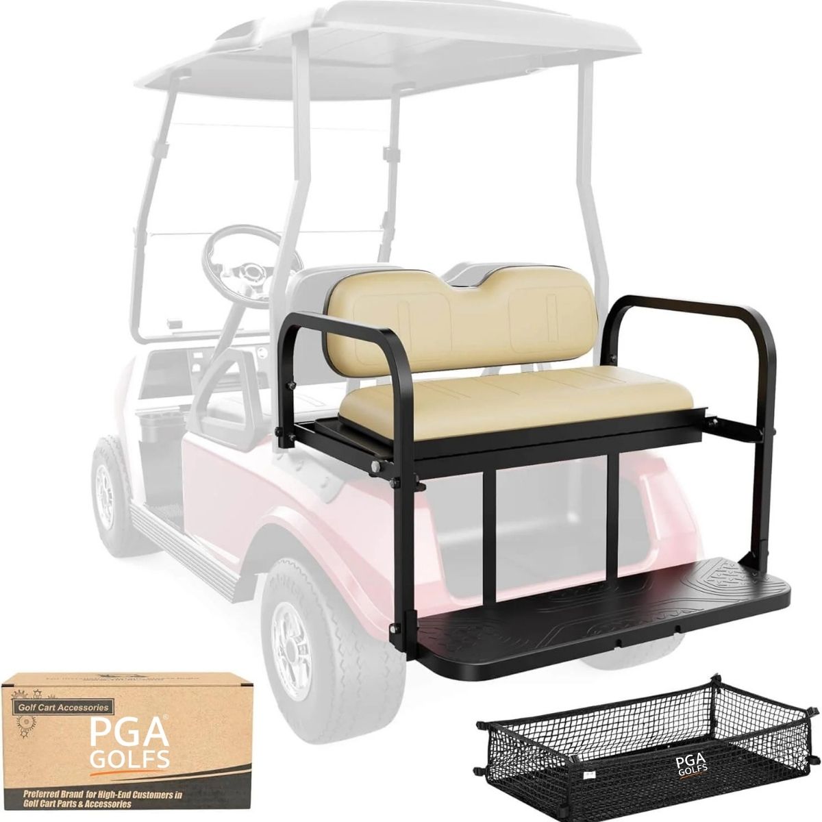 180° Flip Golf Cart Rear Seat for Club Car DS