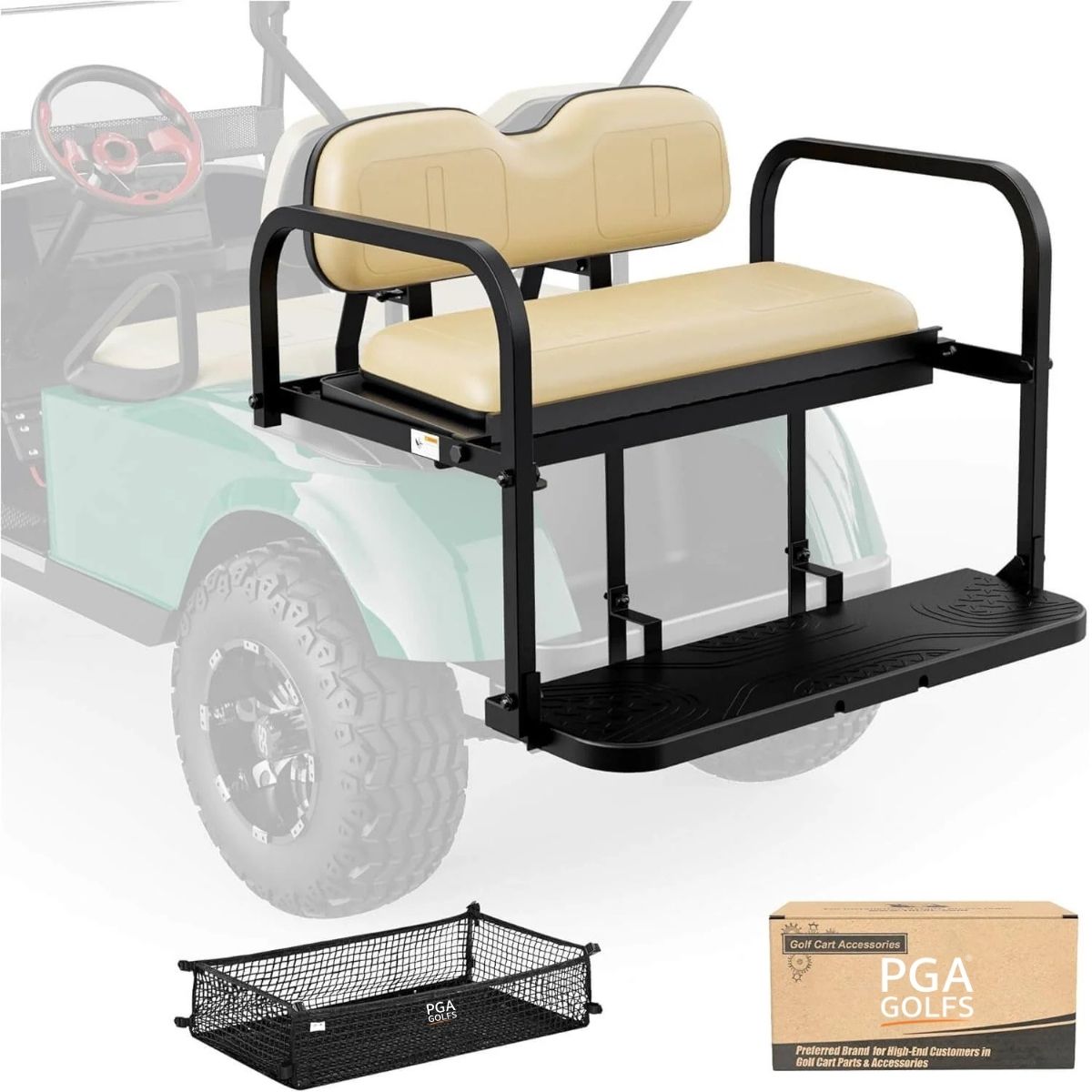 Golf Cart Rear Seat Flip Folding Back Seat Kit Fits EZGO TXT