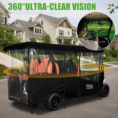 Universal 6 Passenger Golf Cart Enclosure - 600D Waterproof Cover
