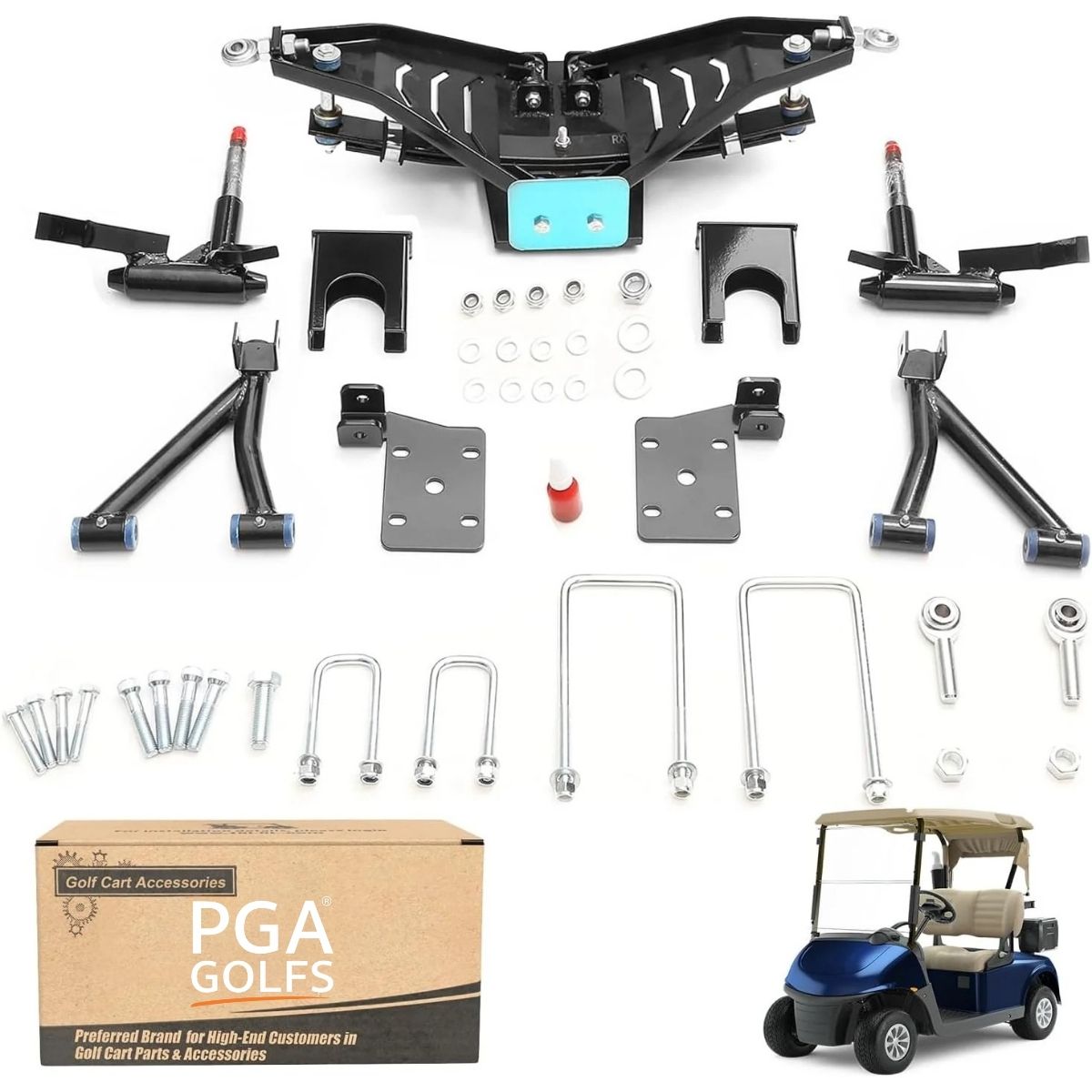 Golf Cart Lift Kit 6' Heavy Duty A Arm for EZGO RXV 2008-2013 Electric or Gas