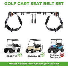 Golf Cart Seat Belts Kit – DOT Certified for EZGO TXT & Club Car DS 3-Point Retractable