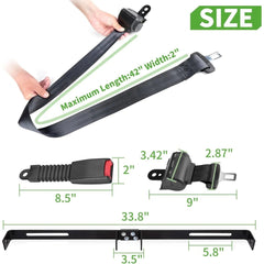 Universal Golf Cart Seat Belts & Bracket Kit – 2PCS Retractable Belts