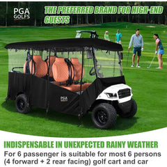 Universal 6 Passenger Golf Cart Enclosure - 600D Waterproof Cover