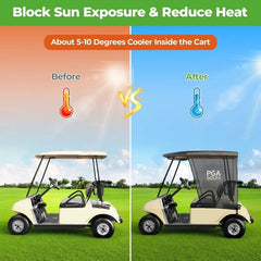 Golf Cart SunShade For EZGO TXT RXV & Club Car Precedent DS, UV Heat Resistant