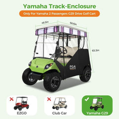 Track Style Golf Cart Enclosure for 2 Passenger Yamaha G29 Drive