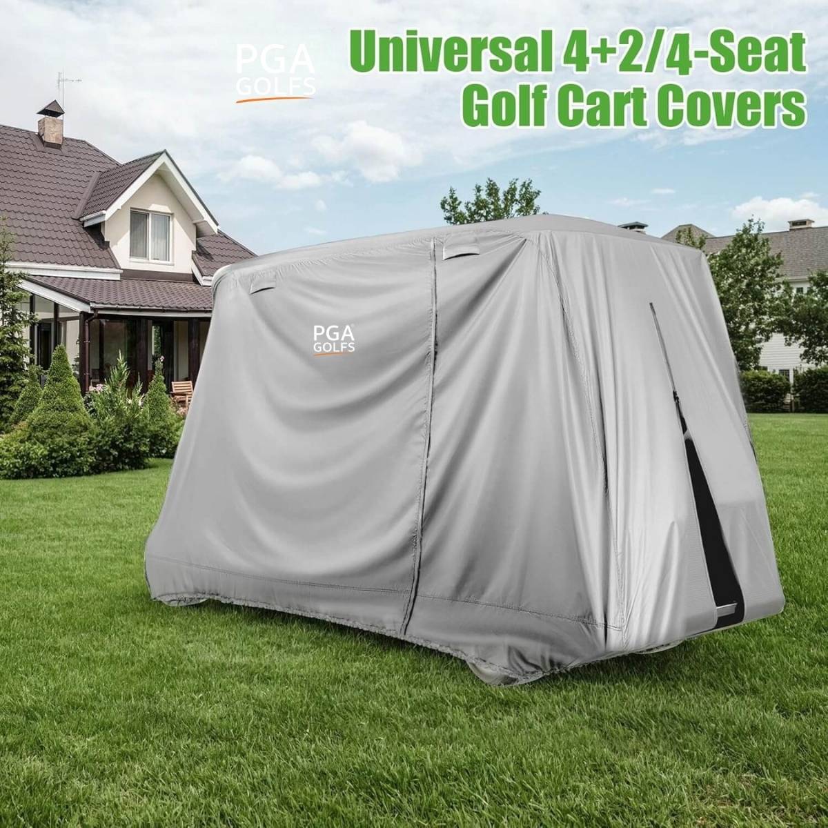 Wasserdichte Golfwagenabdeckung für 6-Sitzer aus 420D Oxford-Gewebe, universell einsetzbar