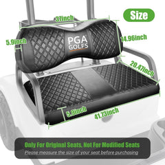 Golf Cart Seat Cover Diamond Leather for Yamaha G29/Drive/Driver 2