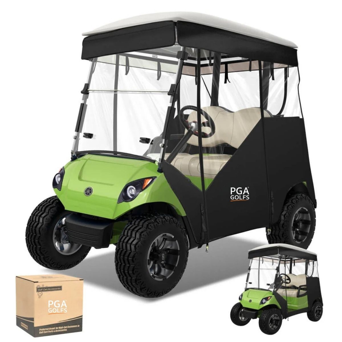 Track Style Golf Cart Enclosure for 2 Passenger Yamaha G29 Drive